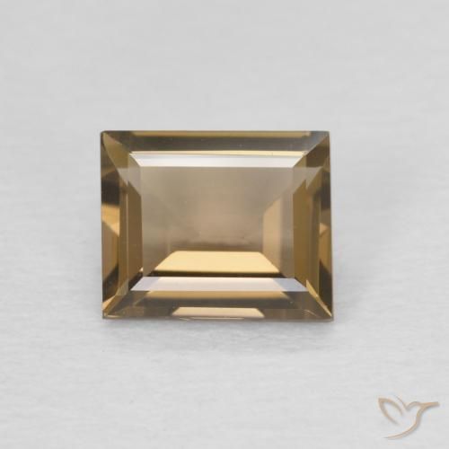 0.91ct Natural Moca claro cuarzo ahumado, Corte Baguette, VVS