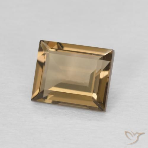 cuarzo ahumado Moca claro natural de 0.91 ct, Corte Baguette, VVS
