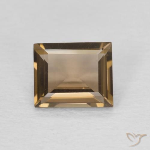 0.87ct Natural Medium Dark-Brown cuarzo ahumado, Corte Baguette, VVS