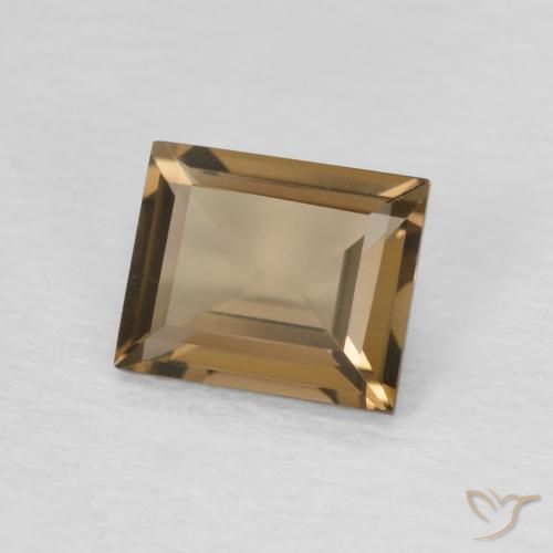 cuarzo ahumado Medium Dark-Brown natural de 0.87 ct, Corte Baguette, VVS
