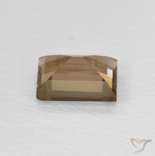 cuarzo ahumado Medium Dark-Brown natural de 0.87 ct, Corte Baguette, VVS
