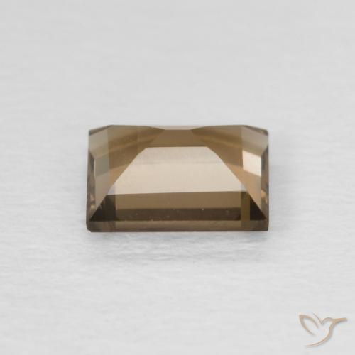 cuarzo ahumado Marrón cálido natural de 0.89 ct, Corte Baguette, VVS