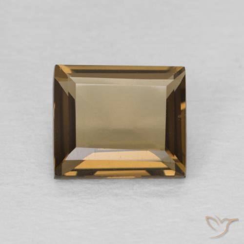 0.85ct Natural Medium Dark-Brown cuarzo ahumado, Corte Baguette, VVS