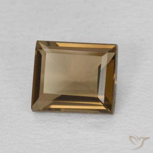 cuarzo ahumado Medium Dark-Brown natural de 0.85 ct, Corte Baguette, VVS