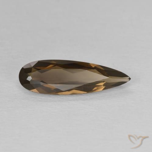 cuarzo ahumado Marrón medio natural de 1.67 ct, En forma de pera, VVS