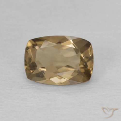 0.90ct Natural Marrón cálido cuarzo ahumado, Forma Cojín, VVS