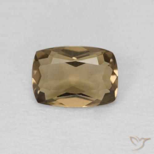 0.81ct Natural Marrón mocha cuarzo ahumado, Forma Cojín, VVS