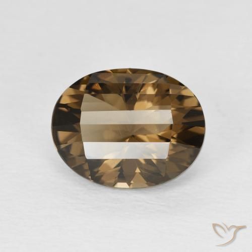 2.58ct Natural Marrón jengibre cuarzo ahumado, Ovalada, VVS-VS