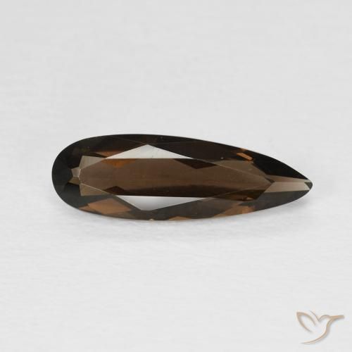 cuarzo ahumado Marrón chocolate natural de 1.75 ct, En forma de pera, VVS