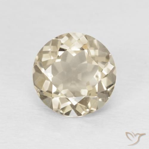 Cuarzo Ahumado Medium Light-Brown natural de 1.22 ct, Corte Redondo, VVS-VS