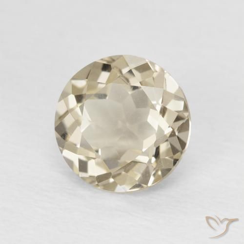 Cuarzo Ahumado Medium Light-Brown natural de 1.22 ct, Corte Redondo, VVS-VS
