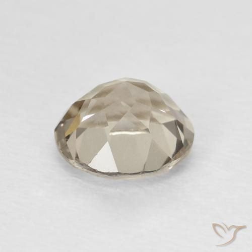 Cuarzo Ahumado Medium Light-Brown natural de 1.22 ct, Corte Redondo, VVS-VS