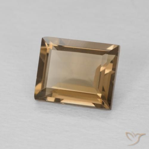 cuarzo ahumado Marrón claro natural de 0.89 ct, Corte Baguette, VVS