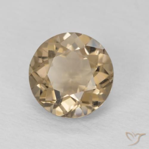 cuarzo ahumado Marrón madera natural de 1.21 ct, Redondo, VVS