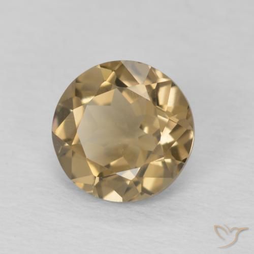 cuarzo ahumado Medium Light-Brown natural de 1.06 ct, Redondo, VVS