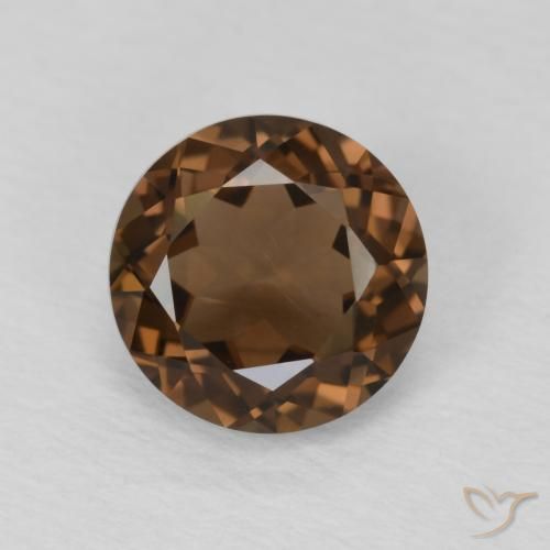 1.20ct Natural Marrón medio cuarzo ahumado, Redondo, VVS