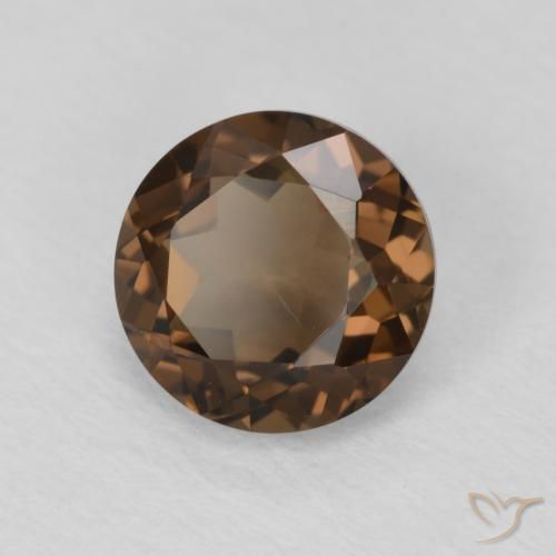cuarzo ahumado Marrón medio natural de 1.20 ct, Redondo, VVS