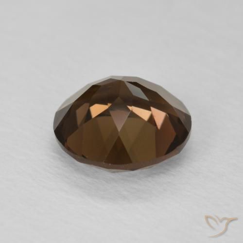 cuarzo ahumado Marrón medio natural de 1.20 ct, Redondo, VVS