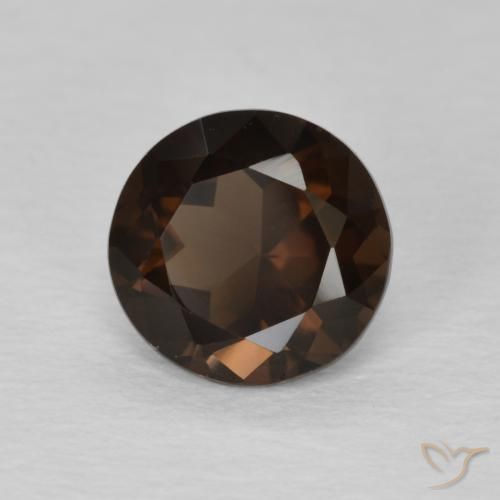 cuarzo ahumado Marrón oscuro natural de 1.09 ct, Redondo, VVS