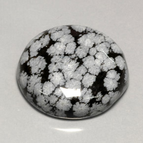 Obsidiana Copo de Nieve Copo de Nieve natural de 44.13 ct, Corte Redondo, Opaco