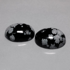 Gemas de obsidiana nevada multicolor natural de  ct, corte óvalo, opaco