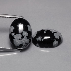 Gemas de obsidiana nevada multicolor natural de  ct, corte óvalo, opaco