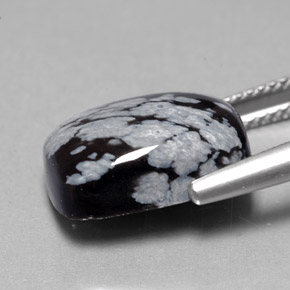 Obsidiana nevada multicolor natural de 7,06 ct, corte cojín, opaco