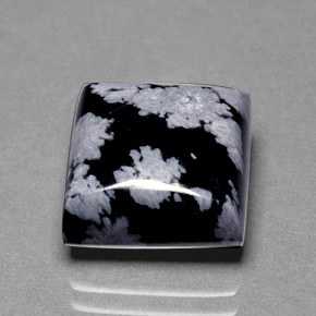 Obsidiana Copo de Nieve Copo de Nieve natural de 7.80 ct, Cuadrado, Opaco