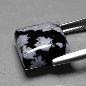 Obsidiana Copo de Nieve Copo de Nieve natural de 7.80 ct, Cuadrado, Opaco