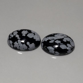 Gemas de obsidiana nevada multicolor natural de  ct, corte óvalo, opaco