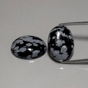 Gemas de obsidiana nevada multicolor natural de  ct, corte óvalo, opaco