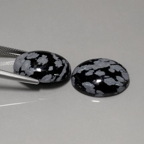 Gemas de obsidiana nevada multicolor natural de  ct, corte óvalo, opaco