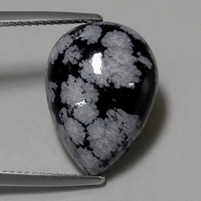 Obsidiana nevada multicolor natural de 8,15 ct, en forma de pera, opaco