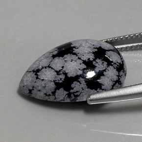 Obsidiana nevada multicolor natural de 8,15 ct, en forma de pera, opaco