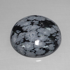 Obsidiana nevada negro natural de 16,26 ct, corte redondo, opaco