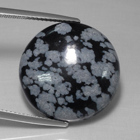 Obsidiana nevada multicolor natural de 16,38 ct, corte redondo, opaco