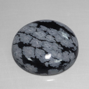Obsidiana nevada negro natural de 17,48 ct, corte redondo, opaco