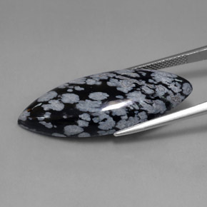 Obsidiana Copo de Nieve Gris-Blanco y negro natural de 21.02 ct, Marquesa, Opaco