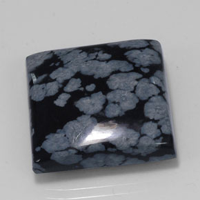 Obsidiana nevada negro natural de 23,11 ct, cuadrado, opaco