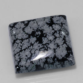 Obsidiana nevada negro natural de 22,09 ct, cuadrado, opaco
