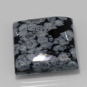 Obsidiana nevada negro natural de 22,67 ct, cuadrado, opaco
