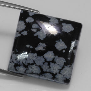 Obsidiana nevada multicolor natural de 20,43 ct, cuadrado, opaco