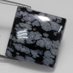 Obsidiana nevada multicolor natural de 22,48 ct, cuadrado, opaco