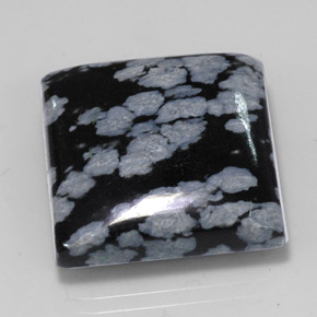 Obsidiana nevada negro natural de 22,60 ct, cuadrado, opaco