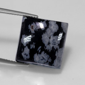 Obsidiana nevada multicolor natural de 11,52 ct, cuadrado, opaco