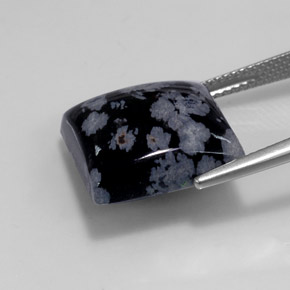 Obsidiana nevada multicolor natural de 11,52 ct, cuadrado, opaco