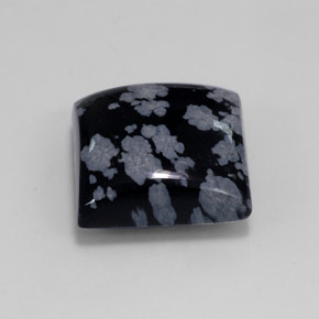 Obsidiana Copo de Nieve Gris-Blanco y negro natural de 12.36 ct, Cuadrado, Opaco