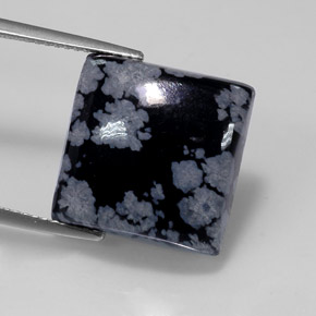 Obsidiana nevada multicolor natural de 11,74 ct, cuadrado, opaco