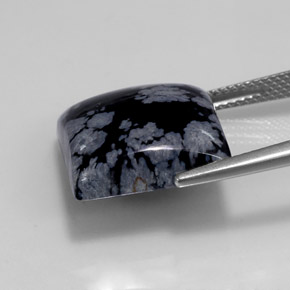 Obsidiana nevada multicolor natural de 11,74 ct, cuadrado, opaco