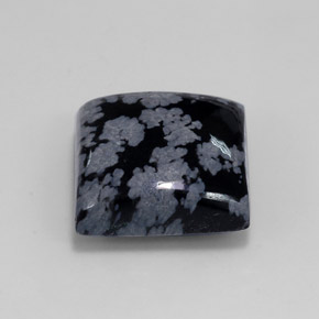 Obsidiana nevada negro natural de 12,14 ct, cuadrado, opaco